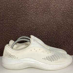 Crocs Men's LiteRider 360 Pacer Almost White Lace Up Casual Sneakers Shoes SZ 10